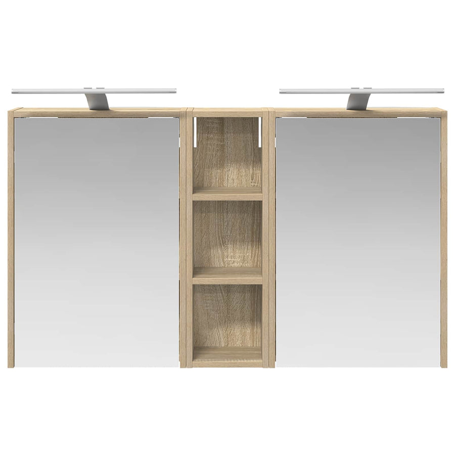Badkamerkastenset voor 3 pcs 106 x 16 x 62,5 cm Bewerkt hout