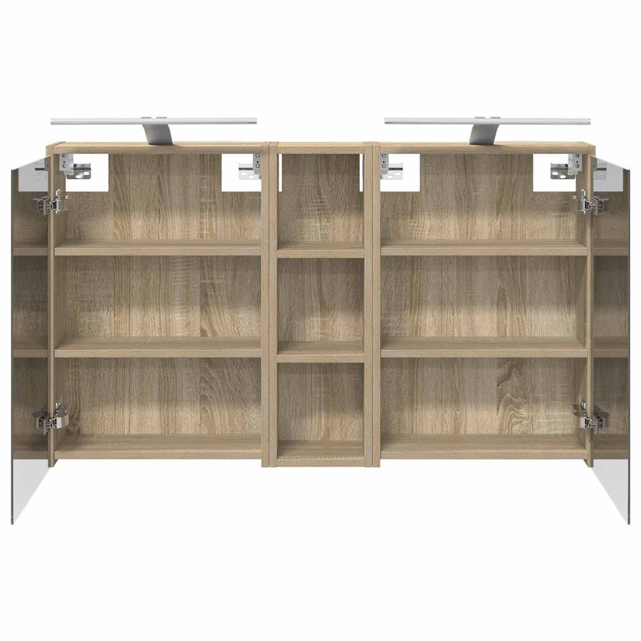 Badkamerkastenset voor 3 pcs 106 x 16 x 62,5 cm Bewerkt hout