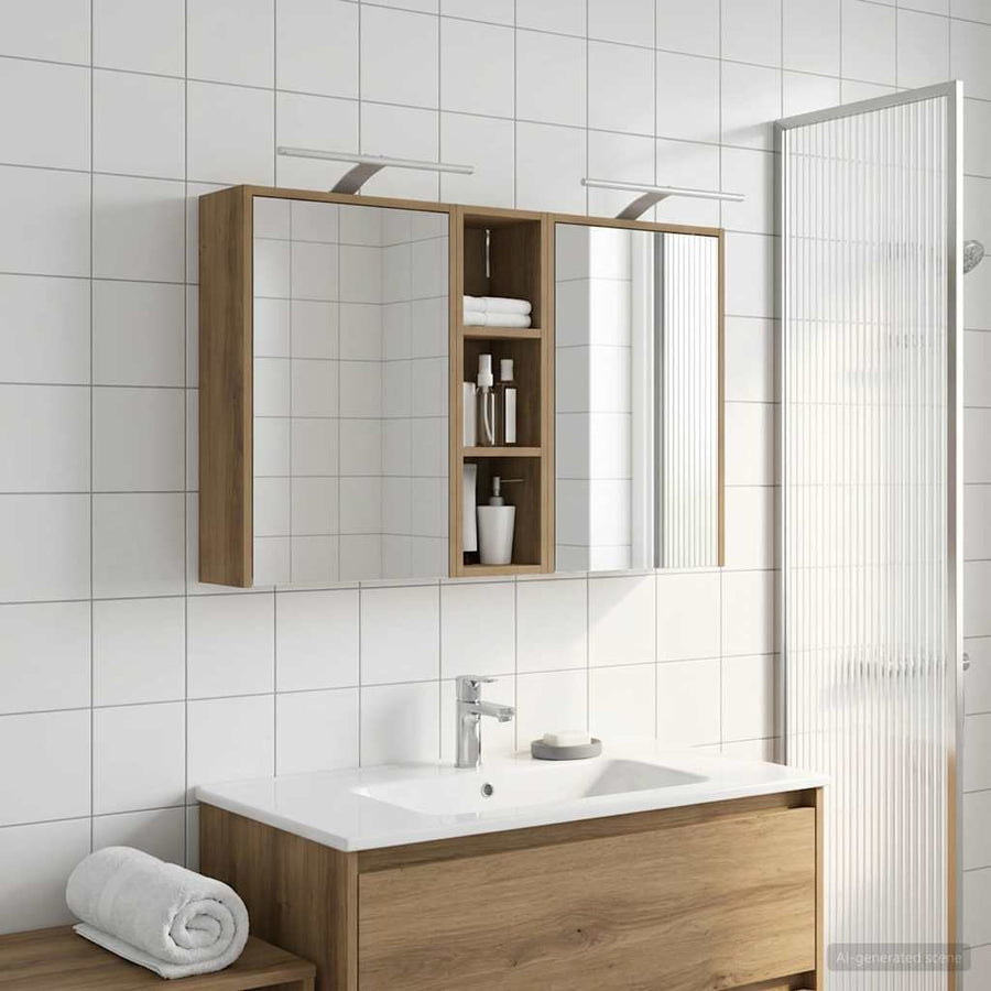 Badkamerkastenset voor 3 pcs 106 x 16 x 62,5 cm Bewerkt hout