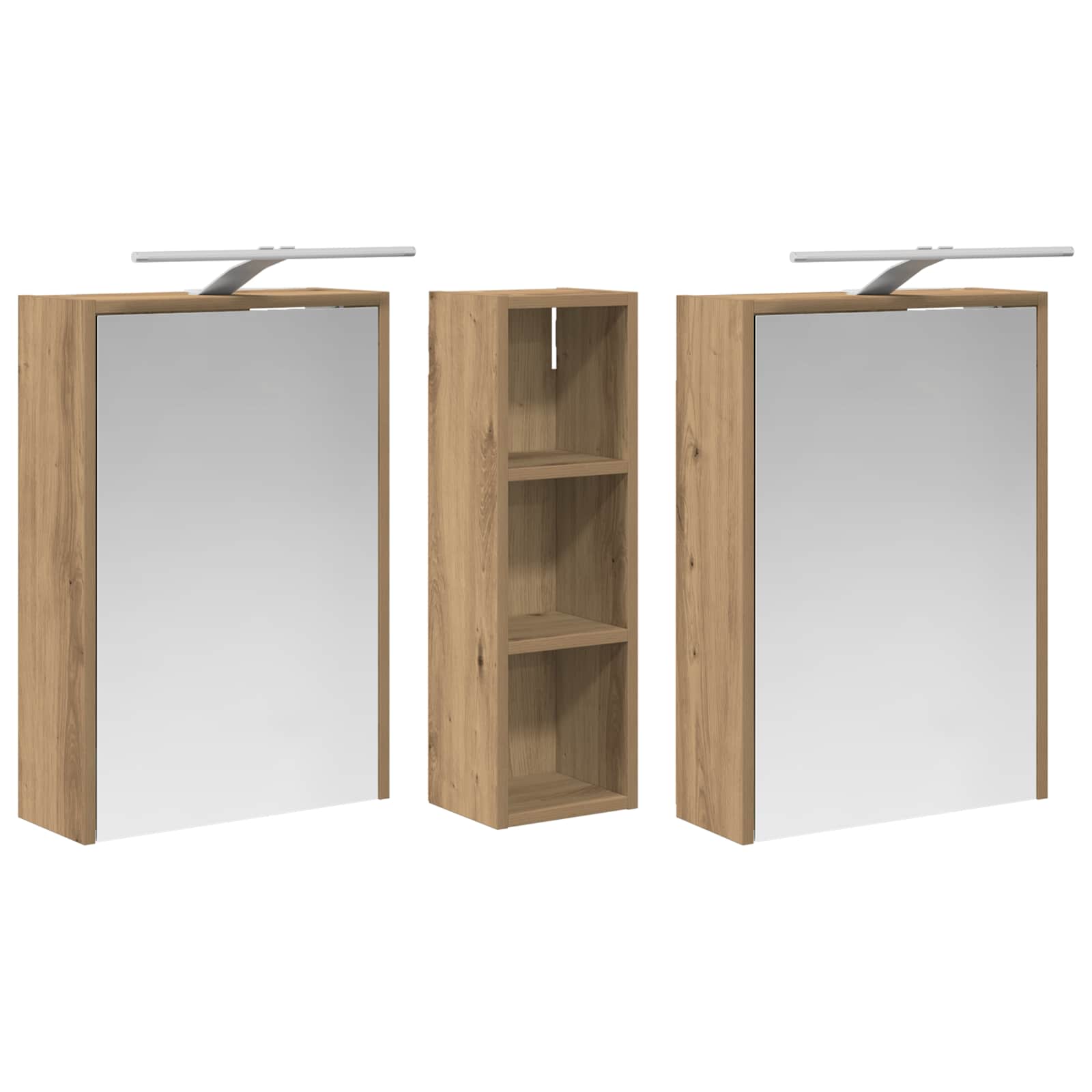 Badkamerkastenset voor 3 pcs 106 x 16 x 62,5 cm Bewerkt hout