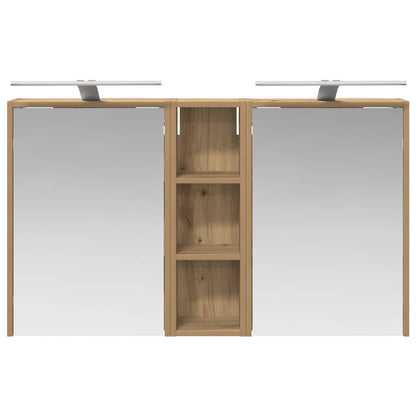 Badkamerkastenset voor 3 pcs 106 x 16 x 62,5 cm Bewerkt hout