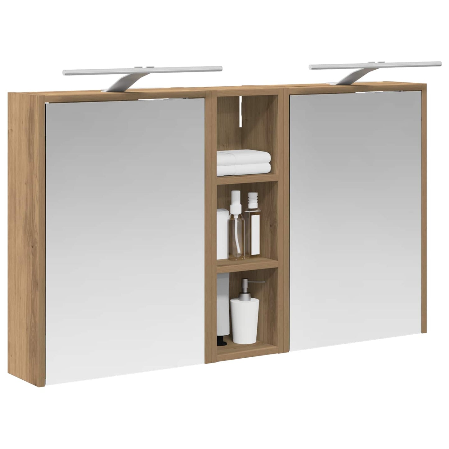 Badkamerkastenset voor 3 pcs 106 x 16 x 62,5 cm Bewerkt hout