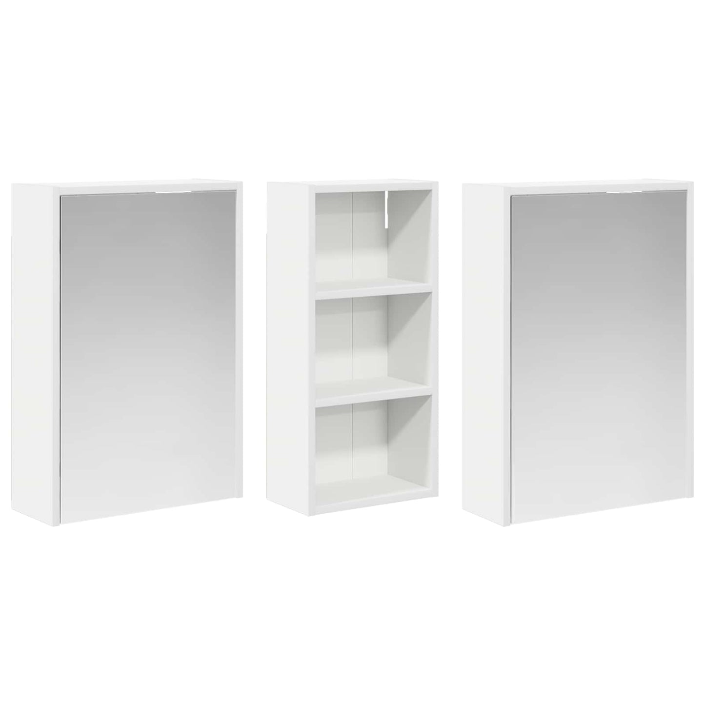 Badkamerkastenset voor 3 pcs 116 x 16 x 62,5 cm Bewerkt hout