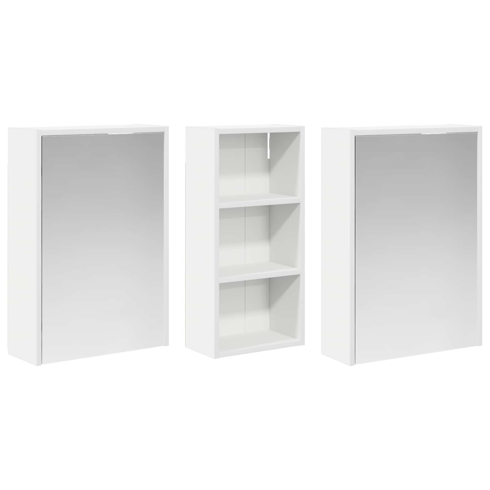 Badkamerkastenset voor 3 pcs 116 x 16 x 62,5 cm Bewerkt hout