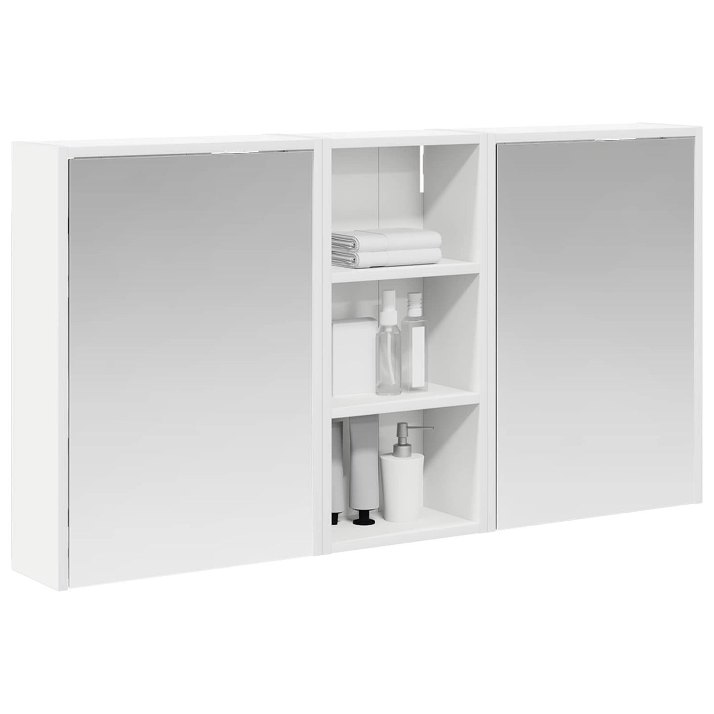 Badkamerkastenset voor 3 pcs 116 x 16 x 62,5 cm Bewerkt hout