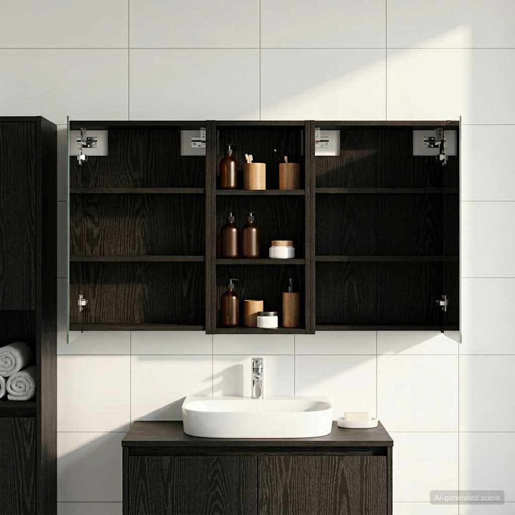 Badkamerkastenset voor 3 pcs 116 x 16 x 62,5 cm Bewerkt hout