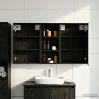 Badkamerkastenset voor 3 pcs 116 x 16 x 62,5 cm Bewerkt hout