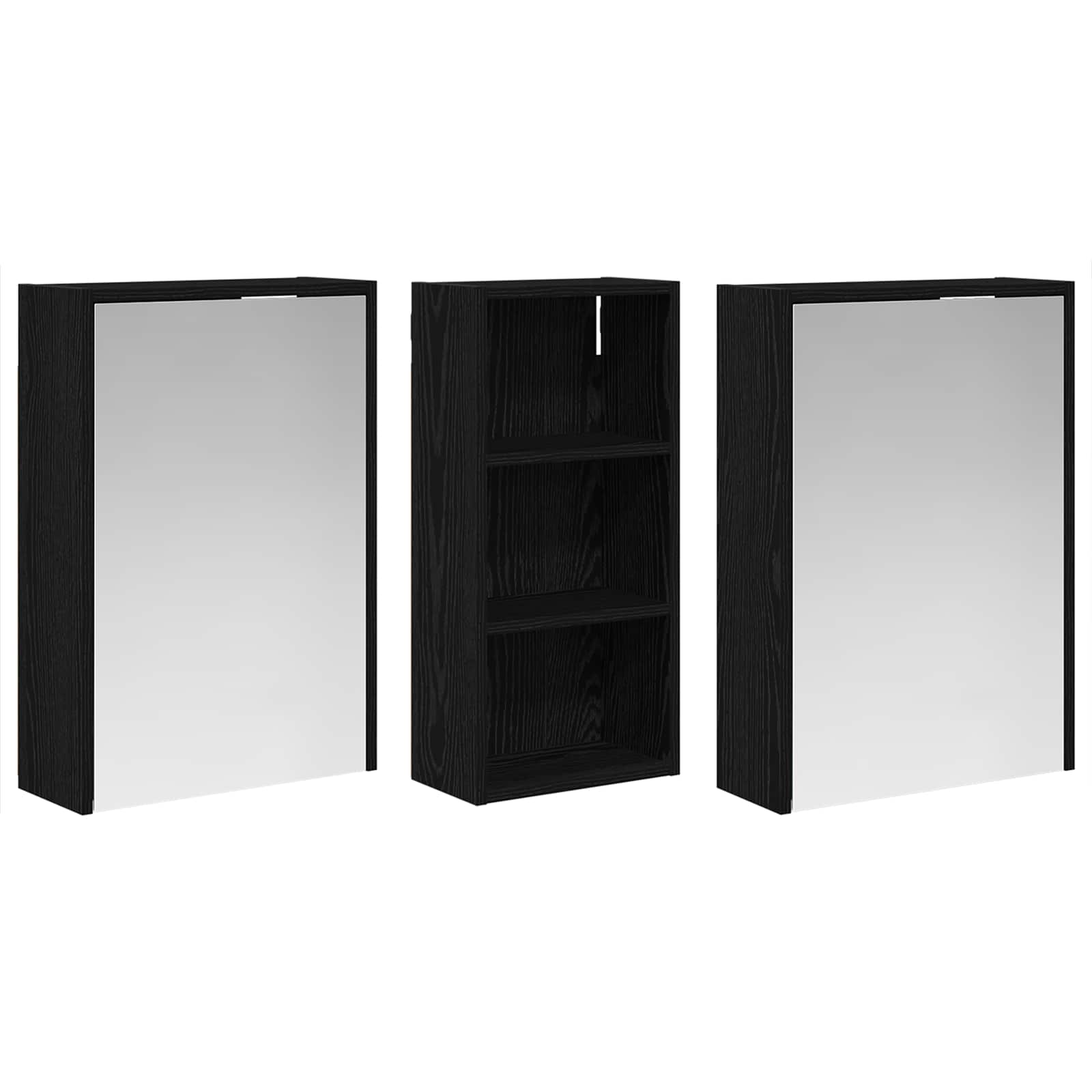 Badkamerkastenset voor 3 pcs 116 x 16 x 62,5 cm Bewerkt hout