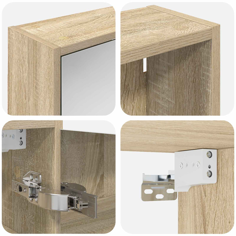 Badkamerkastenset voor 3 pcs 116 x 16 x 62,5 cm Bewerkt hout