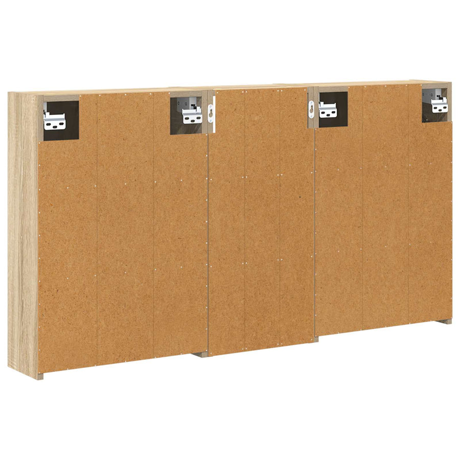 Badkamerkastenset voor 3 pcs 116 x 16 x 62,5 cm Bewerkt hout