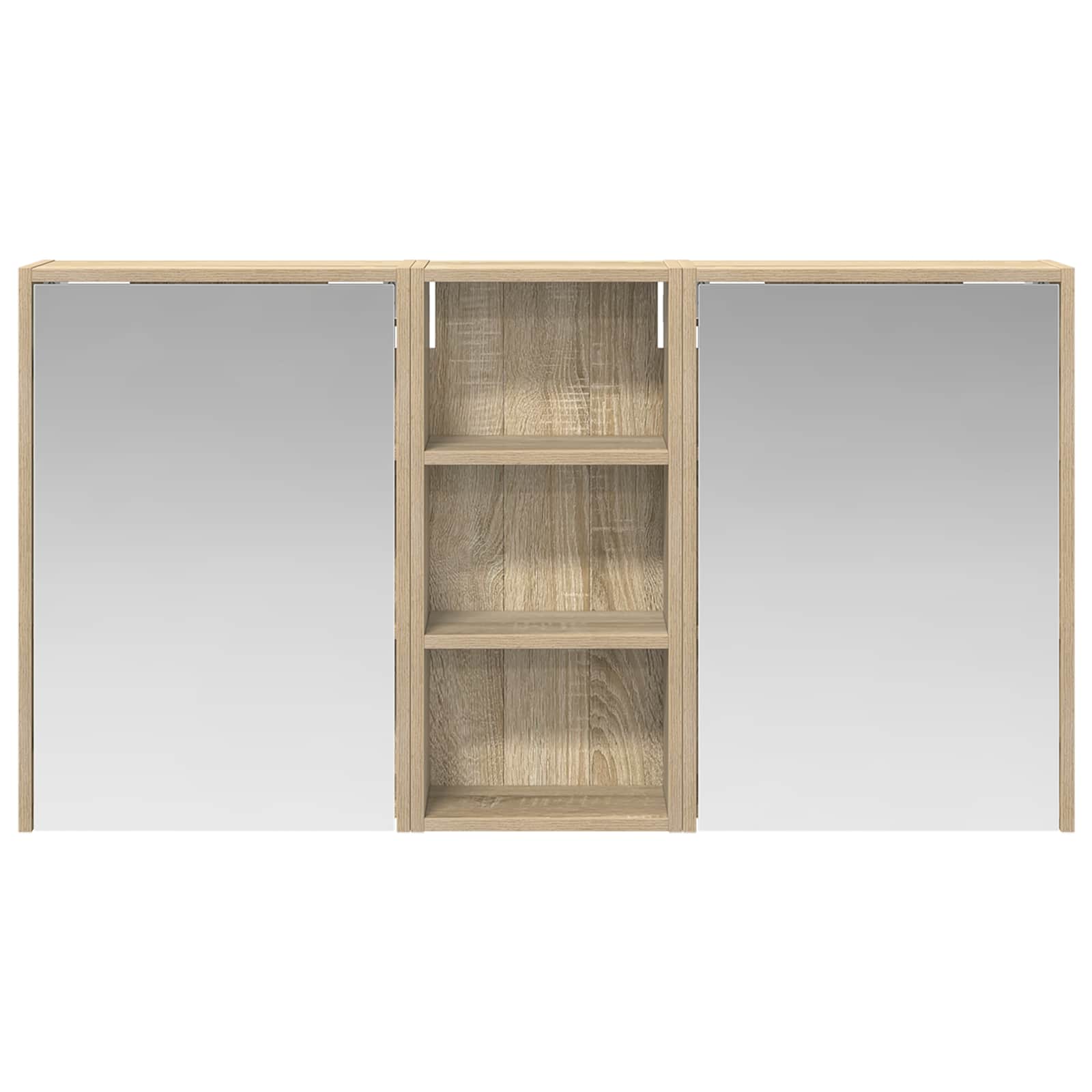 Badkamerkastenset voor 3 pcs 116 x 16 x 62,5 cm Bewerkt hout
