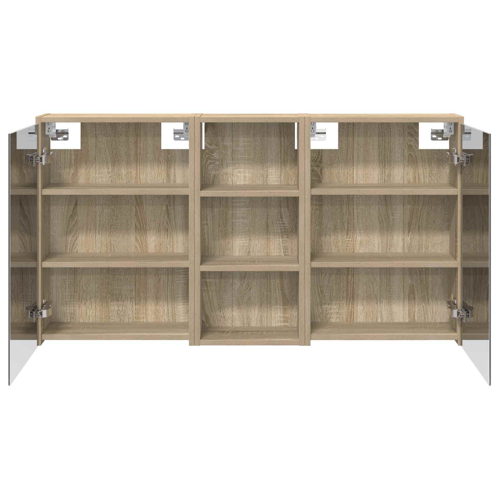 Badkamerkastenset voor 3 pcs 116 x 16 x 62,5 cm Bewerkt hout