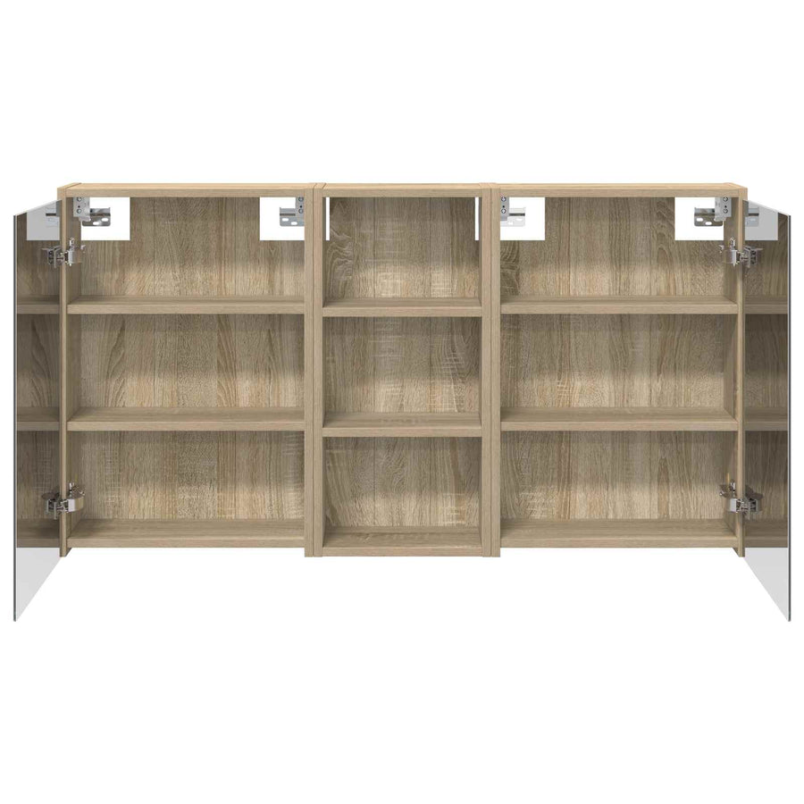 Badkamerkastenset voor 3 pcs 116 x 16 x 62,5 cm Bewerkt hout