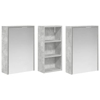 Badkamerkastenset voor 3 pcs 116 x 16 x 62,5 cm Bewerkt hout