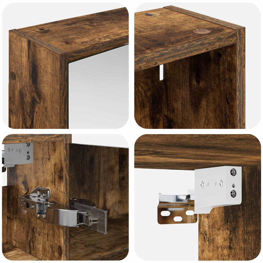 Badkamerkastenset voor 3 pcs 116 x 16 x 62,5 cm Bewerkt hout