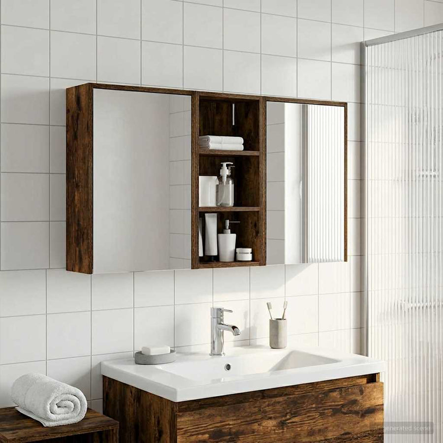 Badkamerkastenset voor 3 pcs 116 x 16 x 62,5 cm Bewerkt hout