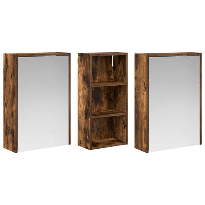 Badkamerkastenset voor 3 pcs 116 x 16 x 62,5 cm Bewerkt hout