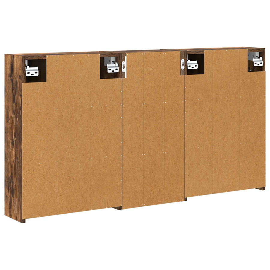 Badkamerkastenset voor 3 pcs 116 x 16 x 62,5 cm Bewerkt hout