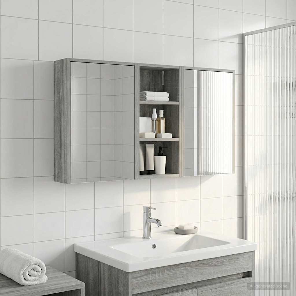 Badkamerkastenset voor 3 pcs 116 x 16 x 62,5 cm Bewerkt hout