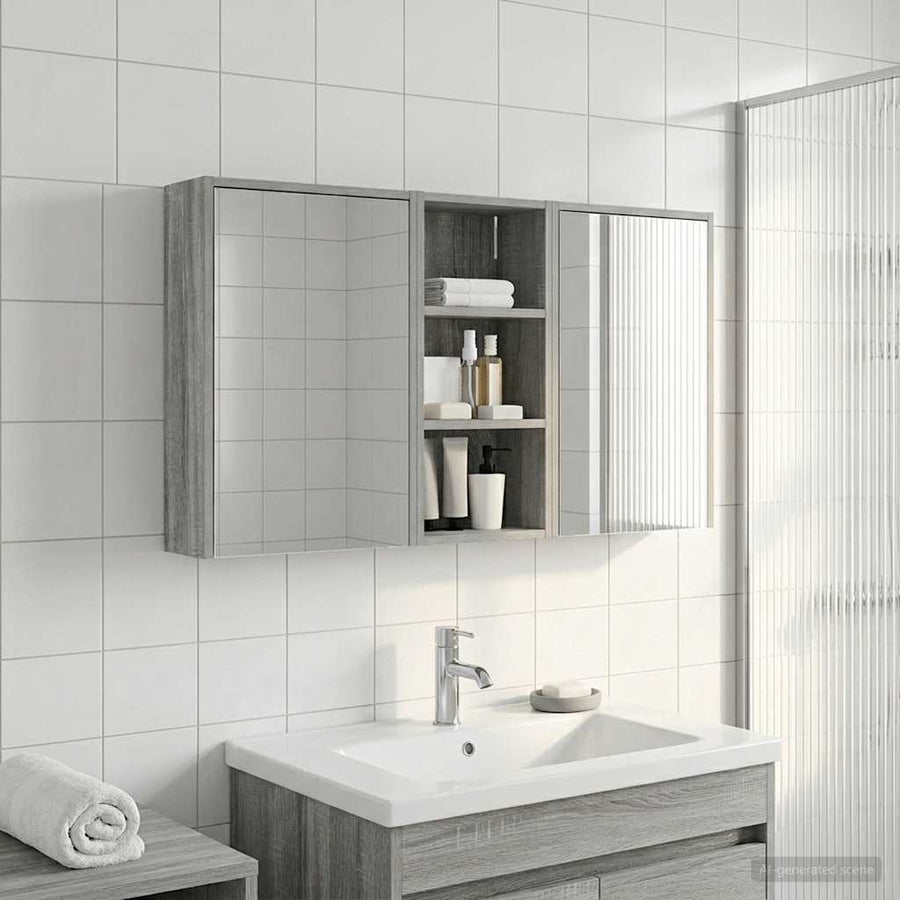 Badkamerkastenset voor 3 pcs 116 x 16 x 62,5 cm Bewerkt hout