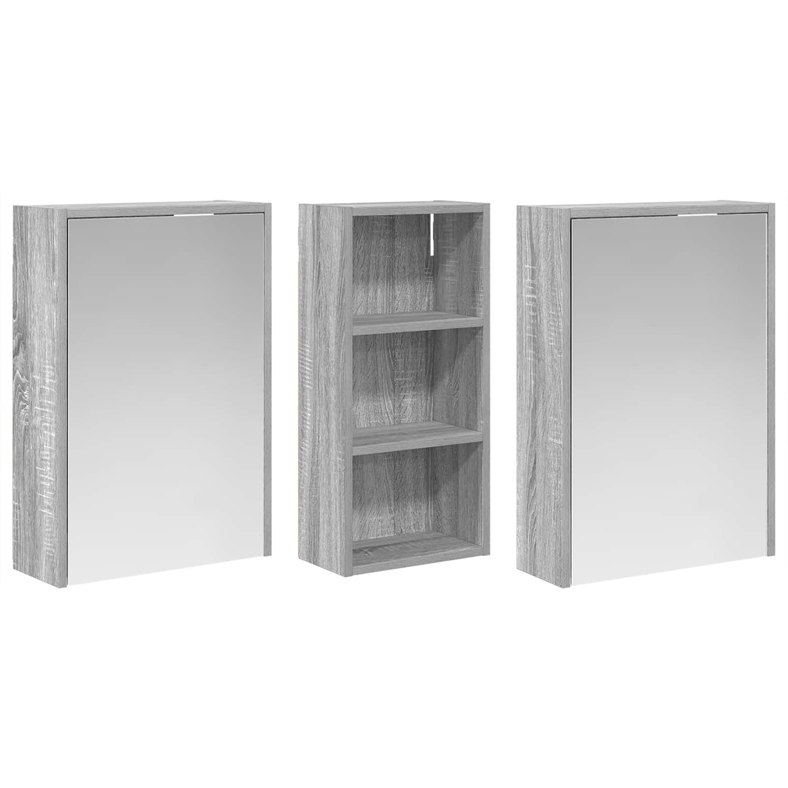 Badkamerkastenset voor 3 pcs 116 x 16 x 62,5 cm Bewerkt hout