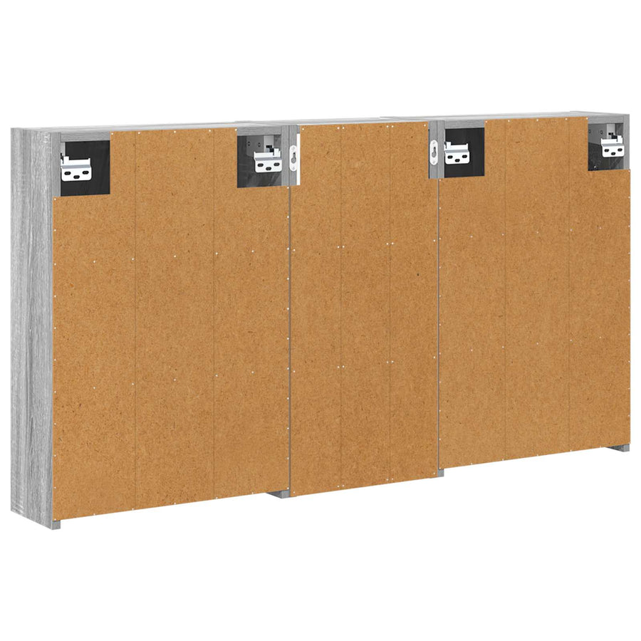 Badkamerkastenset voor 3 pcs 116 x 16 x 62,5 cm Bewerkt hout