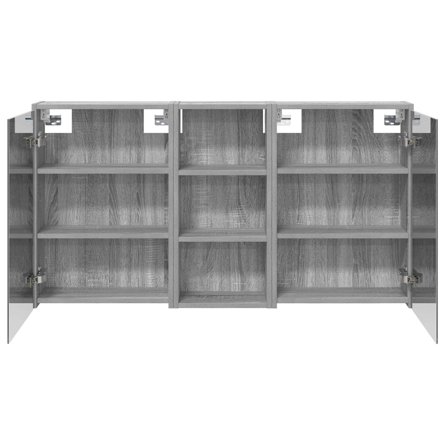 Badkamerkastenset voor 3 pcs 116 x 16 x 62,5 cm Bewerkt hout