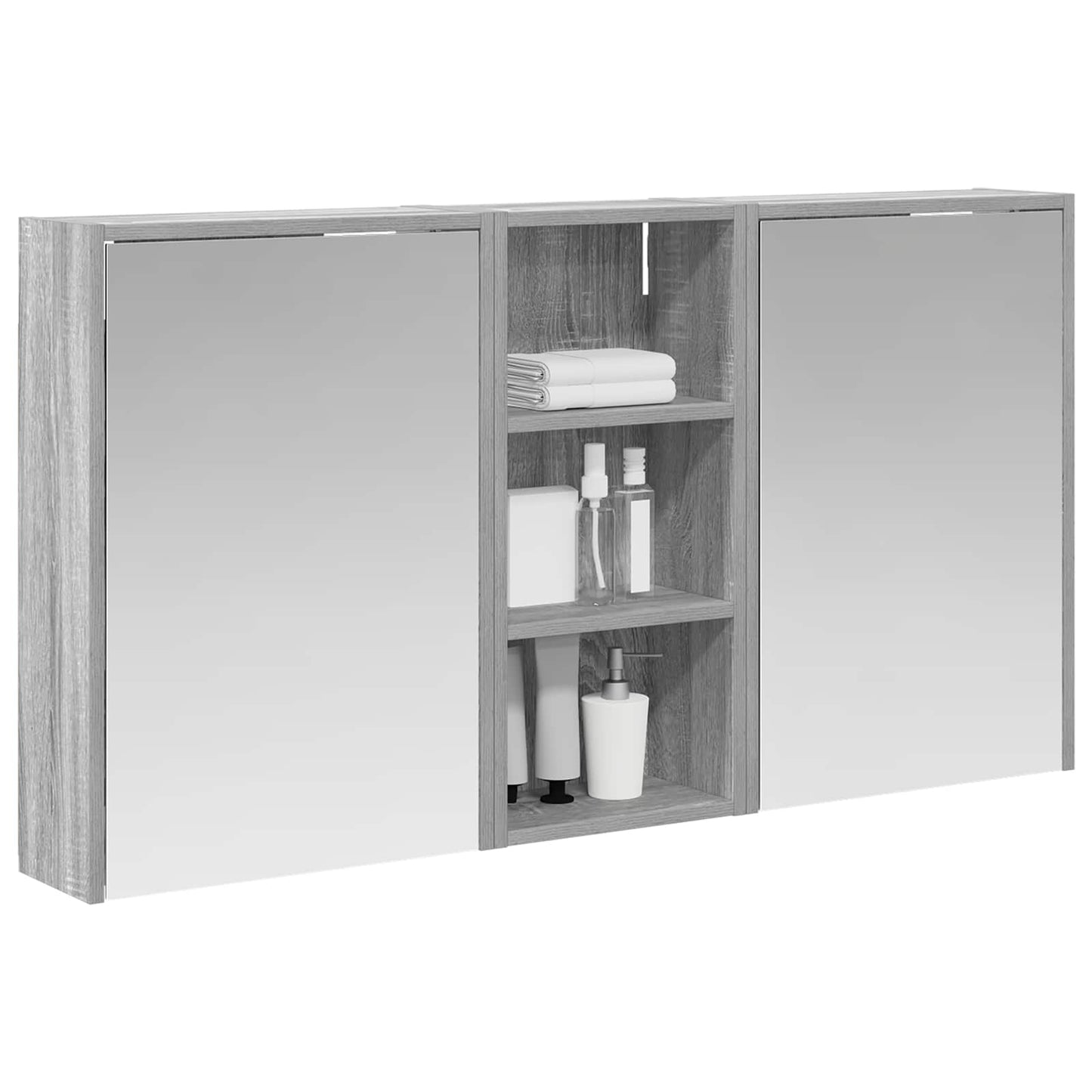 Badkamerkastenset voor 3 pcs 116 x 16 x 62,5 cm Bewerkt hout