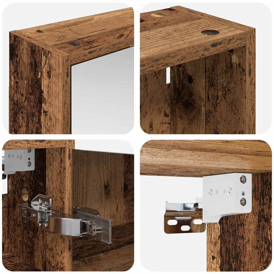 Badkamerkastenset voor 3 pcs 116 x 16 x 62,5 cm Bewerkt hout