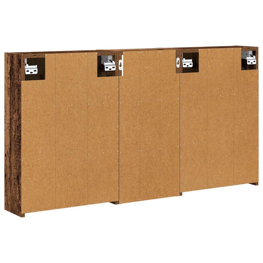Badkamerkastenset voor 3 pcs 116 x 16 x 62,5 cm Bewerkt hout