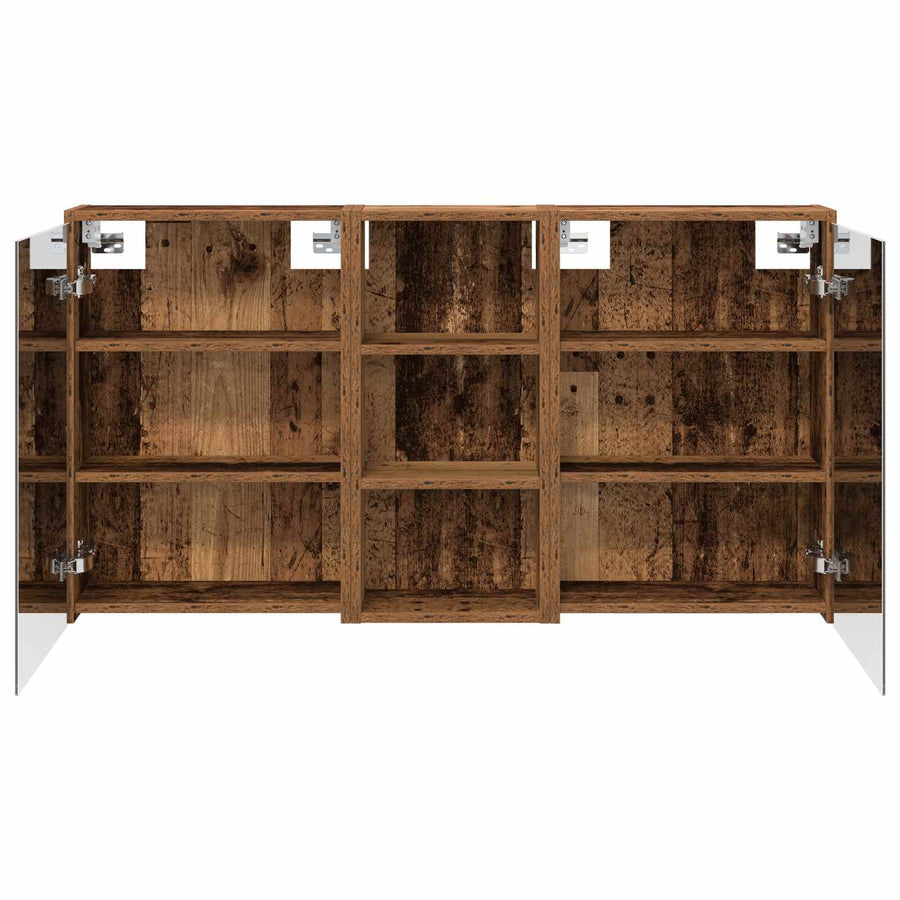 Badkamerkastenset voor 3 pcs 116 x 16 x 62,5 cm Bewerkt hout