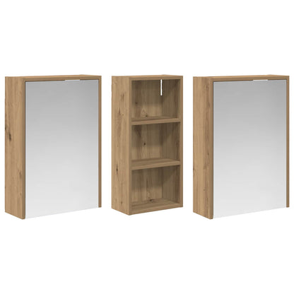 Badkamerkastenset voor 3 pcs 116 x 16 x 62,5 cm Bewerkt hout