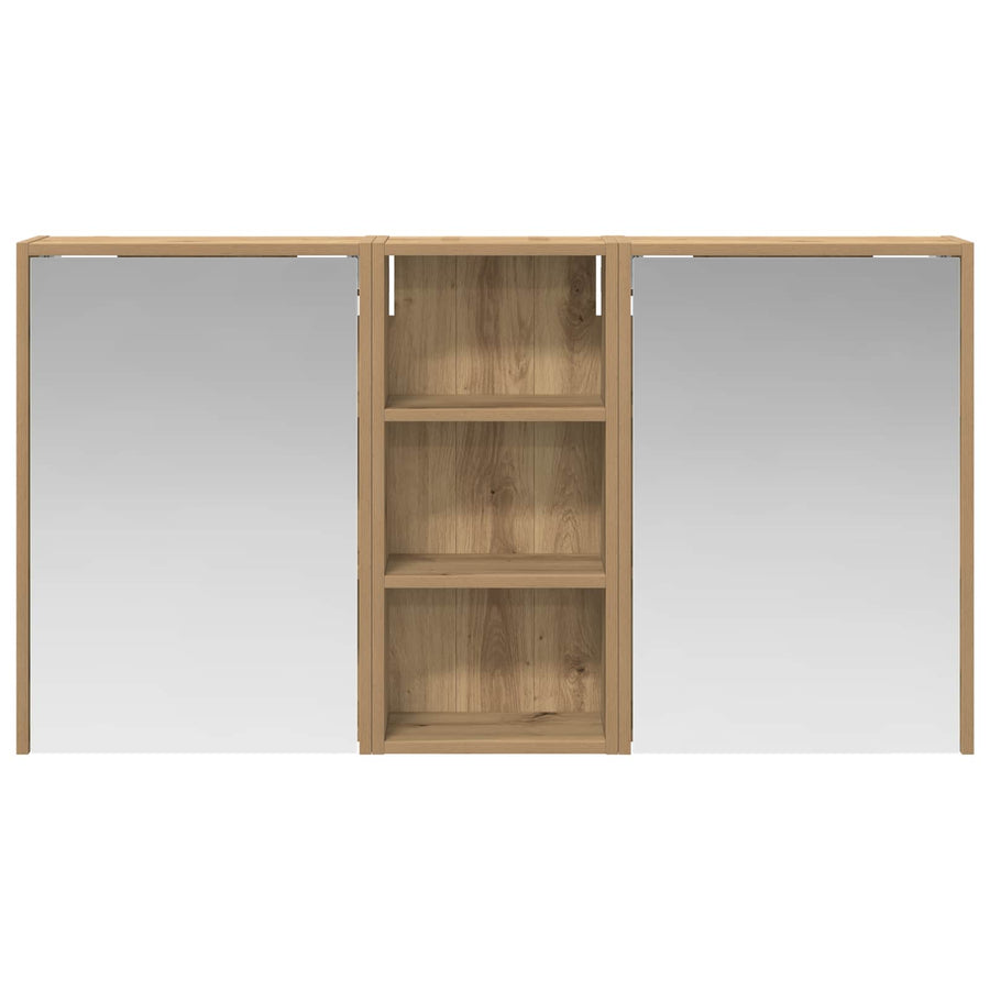 Badkamerkastenset voor 3 pcs 116 x 16 x 62,5 cm Bewerkt hout