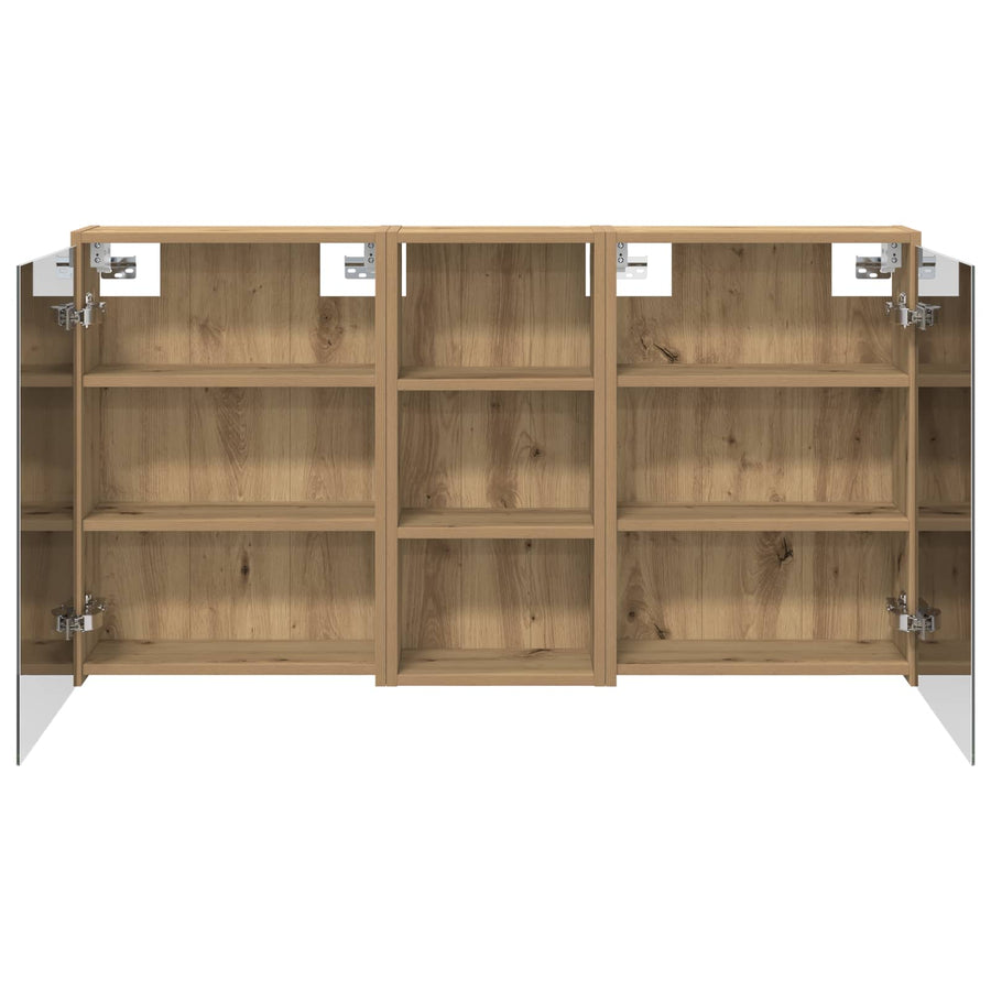 Badkamerkastenset voor 3 pcs 116 x 16 x 62,5 cm Bewerkt hout