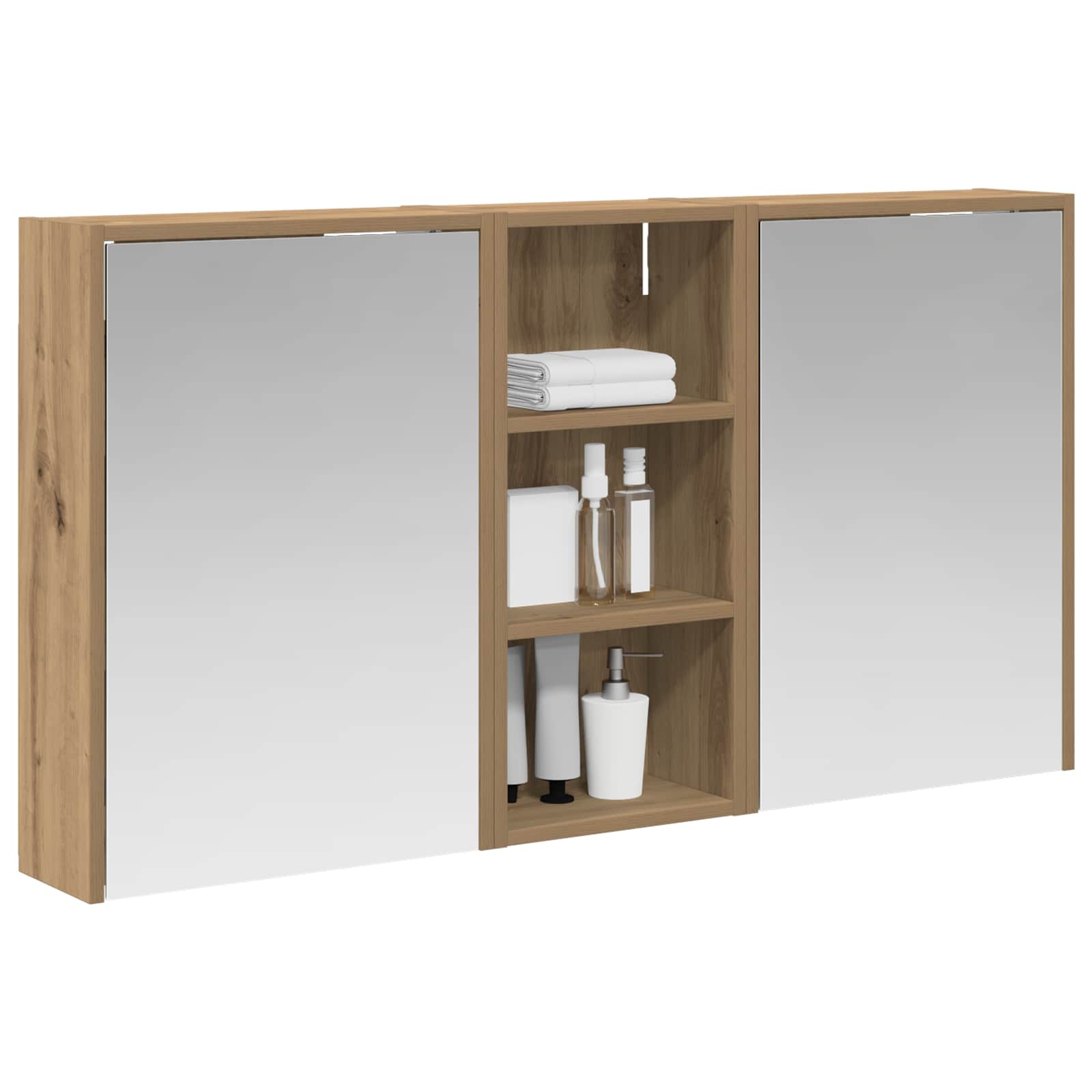 Badkamerkastenset voor 3 pcs 116 x 16 x 62,5 cm Bewerkt hout