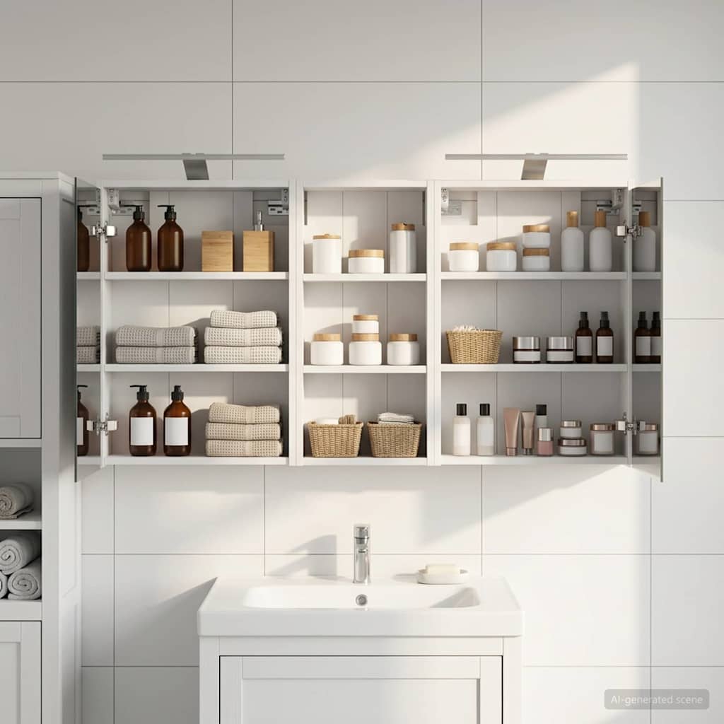 Badkamerkastenset voor 3 pcs 116 x 16 x 62,5 cm Bewerkt hout