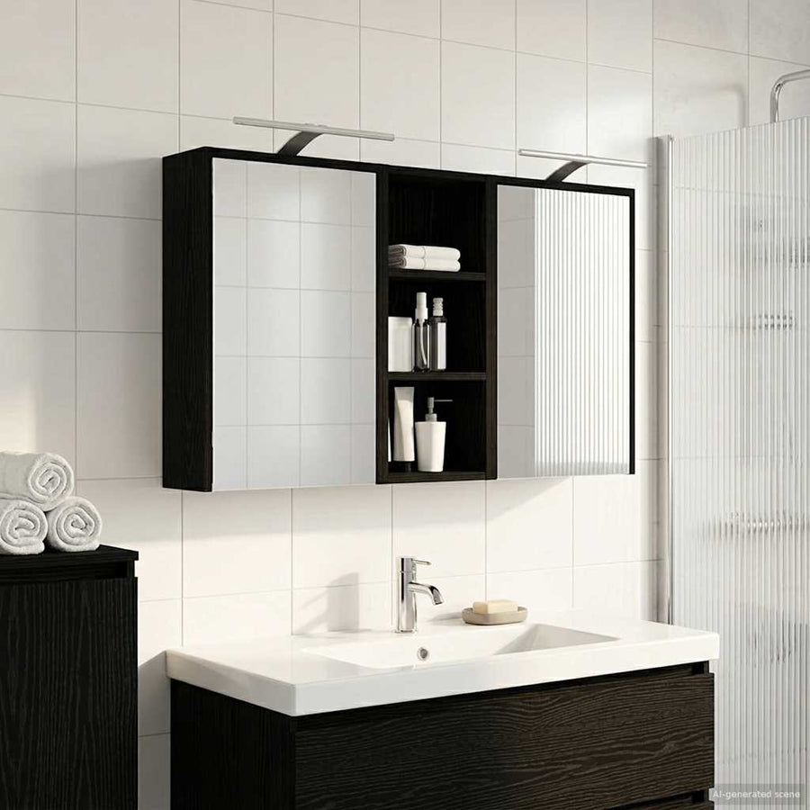 Badkamerkastenset voor 3 pcs 116 x 16 x 62,5 cm Bewerkt hout