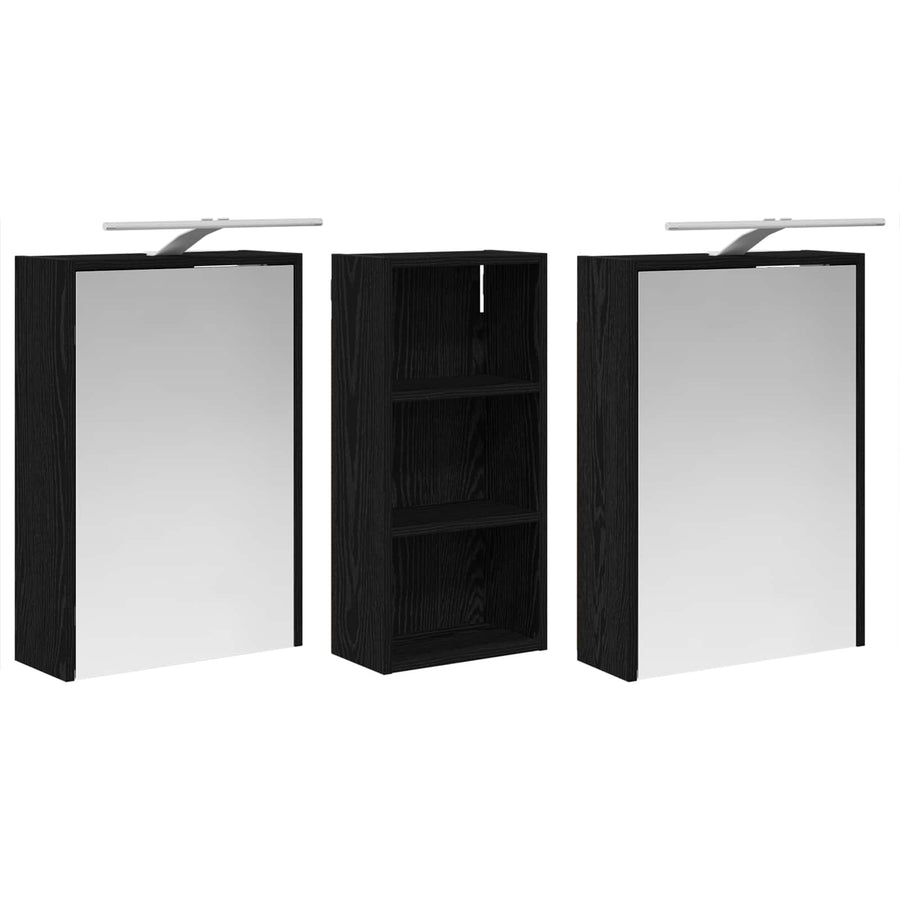 Badkamerkastenset voor 3 pcs 116 x 16 x 62,5 cm Bewerkt hout