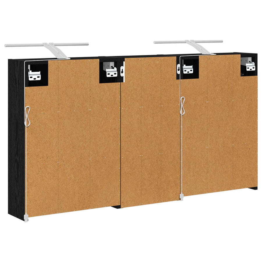 Badkamerkastenset voor 3 pcs 116 x 16 x 62,5 cm Bewerkt hout