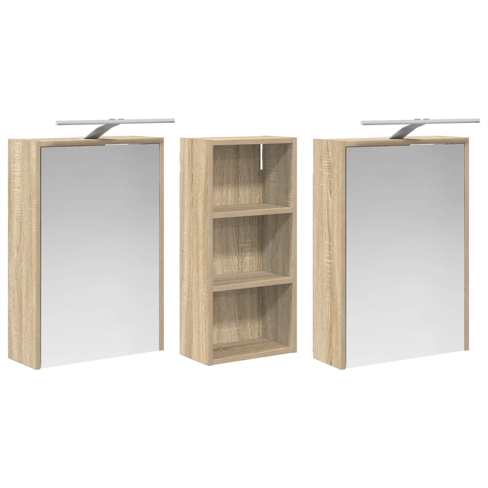 Badkamerkastenset voor 3 pcs 116 x 16 x 62,5 cm Bewerkt hout