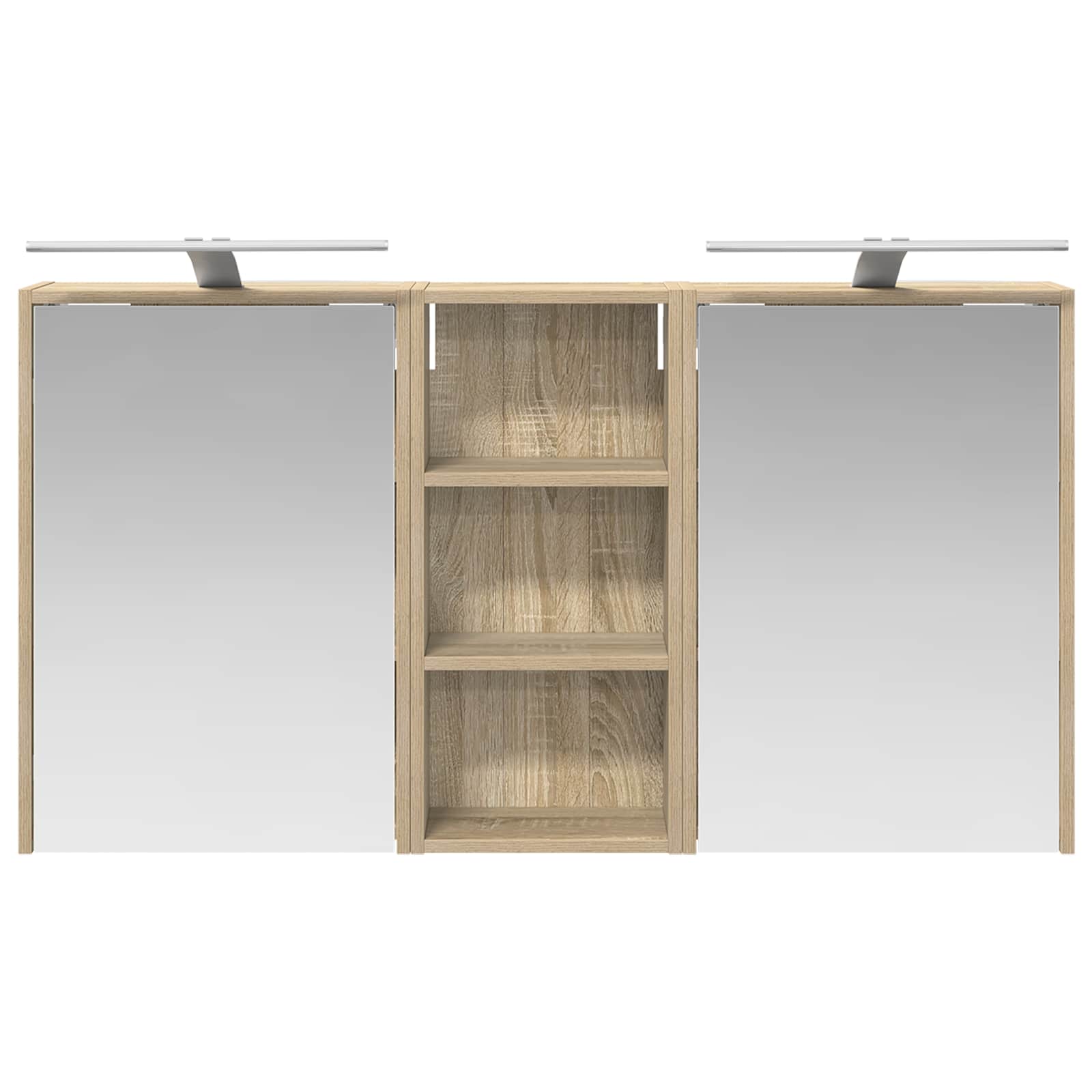 Badkamerkastenset voor 3 pcs 116 x 16 x 62,5 cm Bewerkt hout