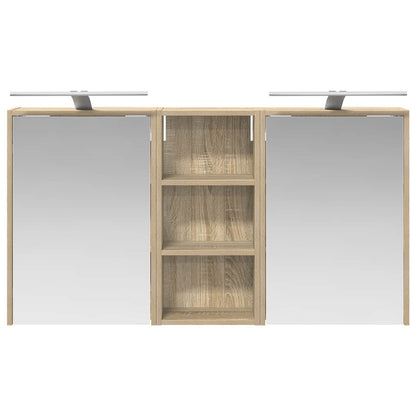 Badkamerkastenset voor 3 pcs 116 x 16 x 62,5 cm Bewerkt hout