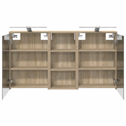 Badkamerkastenset voor 3 pcs 116 x 16 x 62,5 cm Bewerkt hout