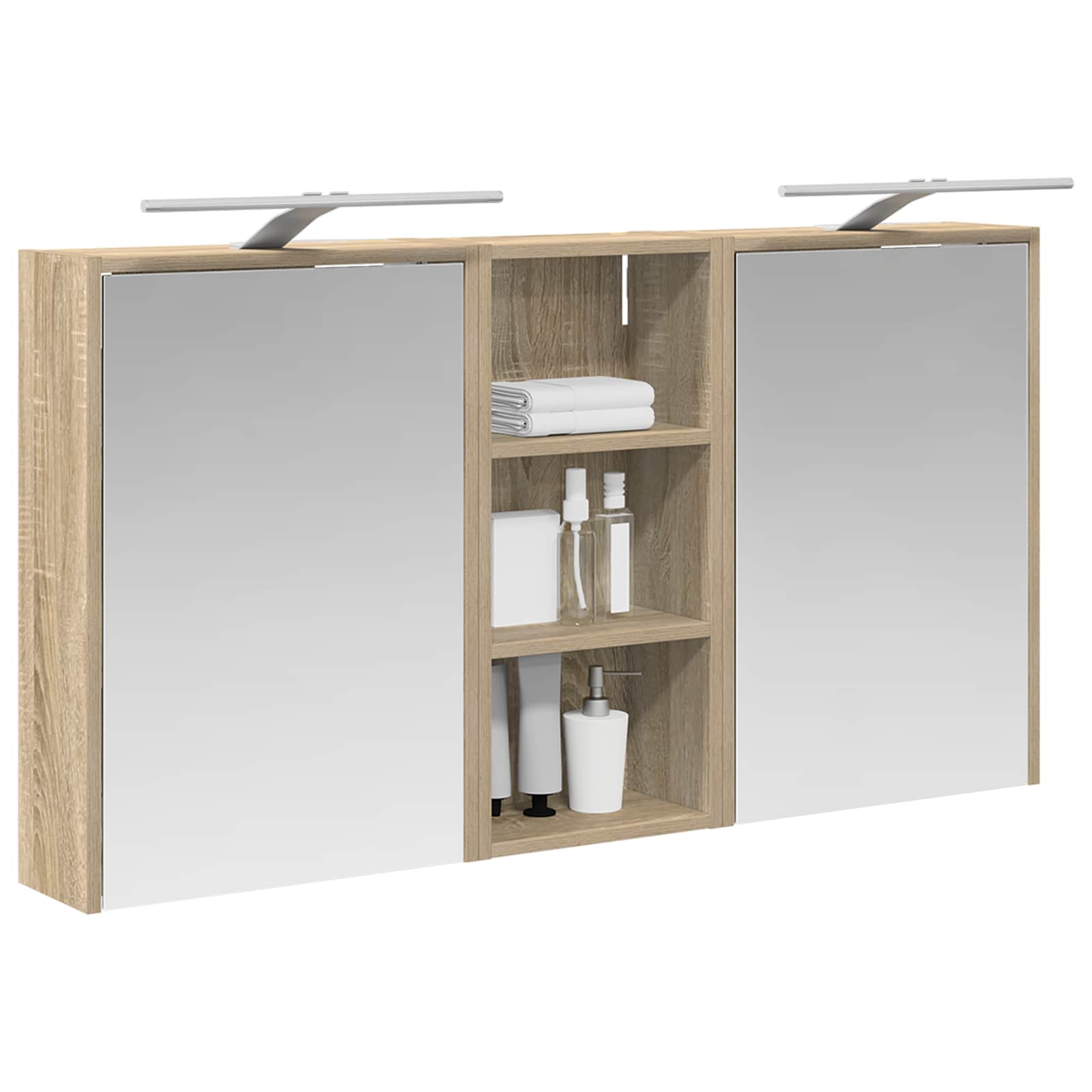 Badkamerkastenset voor 3 pcs 116 x 16 x 62,5 cm Bewerkt hout