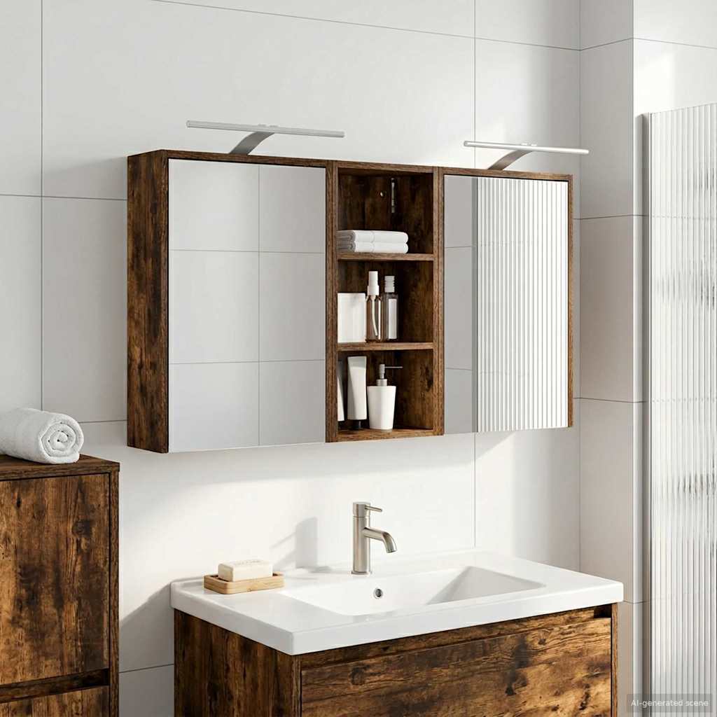 Badkamerkastenset voor 3 pcs 116 x 16 x 62,5 cm Bewerkt hout