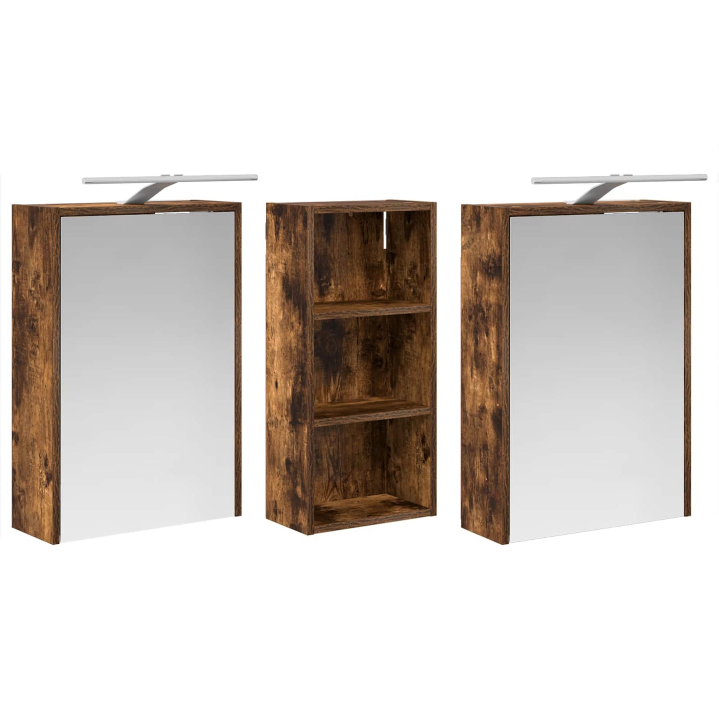Badkamerkastenset voor 3 pcs 116 x 16 x 62,5 cm Bewerkt hout