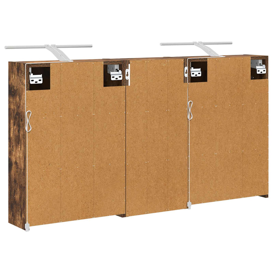Badkamerkastenset voor 3 pcs 116 x 16 x 62,5 cm Bewerkt hout