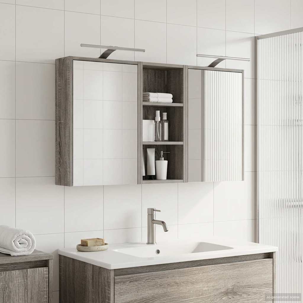 Badkamerkastenset voor 3 pcs 116 x 16 x 62,5 cm Bewerkt hout