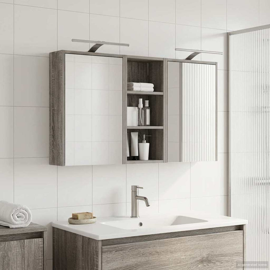 Badkamerkastenset voor 3 pcs 116 x 16 x 62,5 cm Bewerkt hout