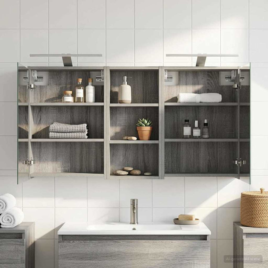 Badkamerkastenset voor 3 pcs 116 x 16 x 62,5 cm Bewerkt hout